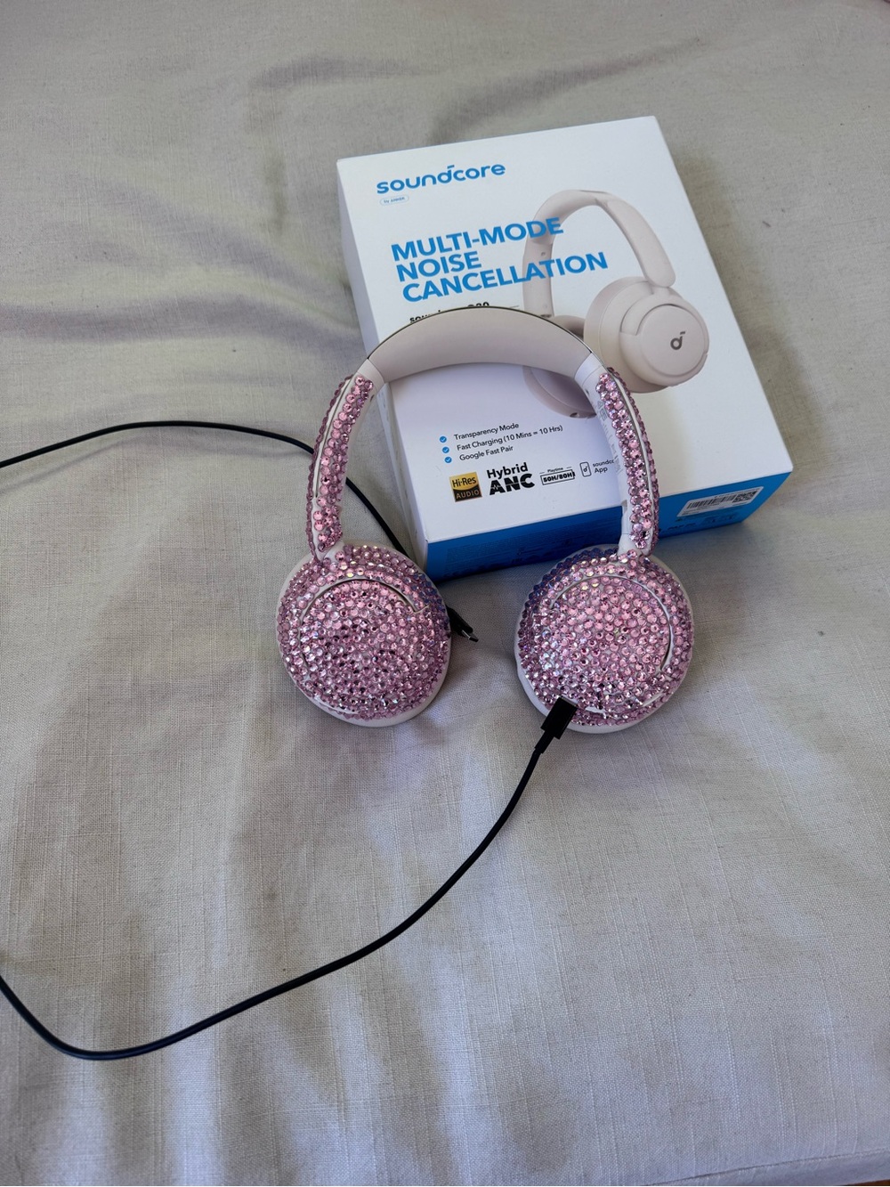 Soundcore Pink Rhinestone On-Ear Headphones - Bluetooth